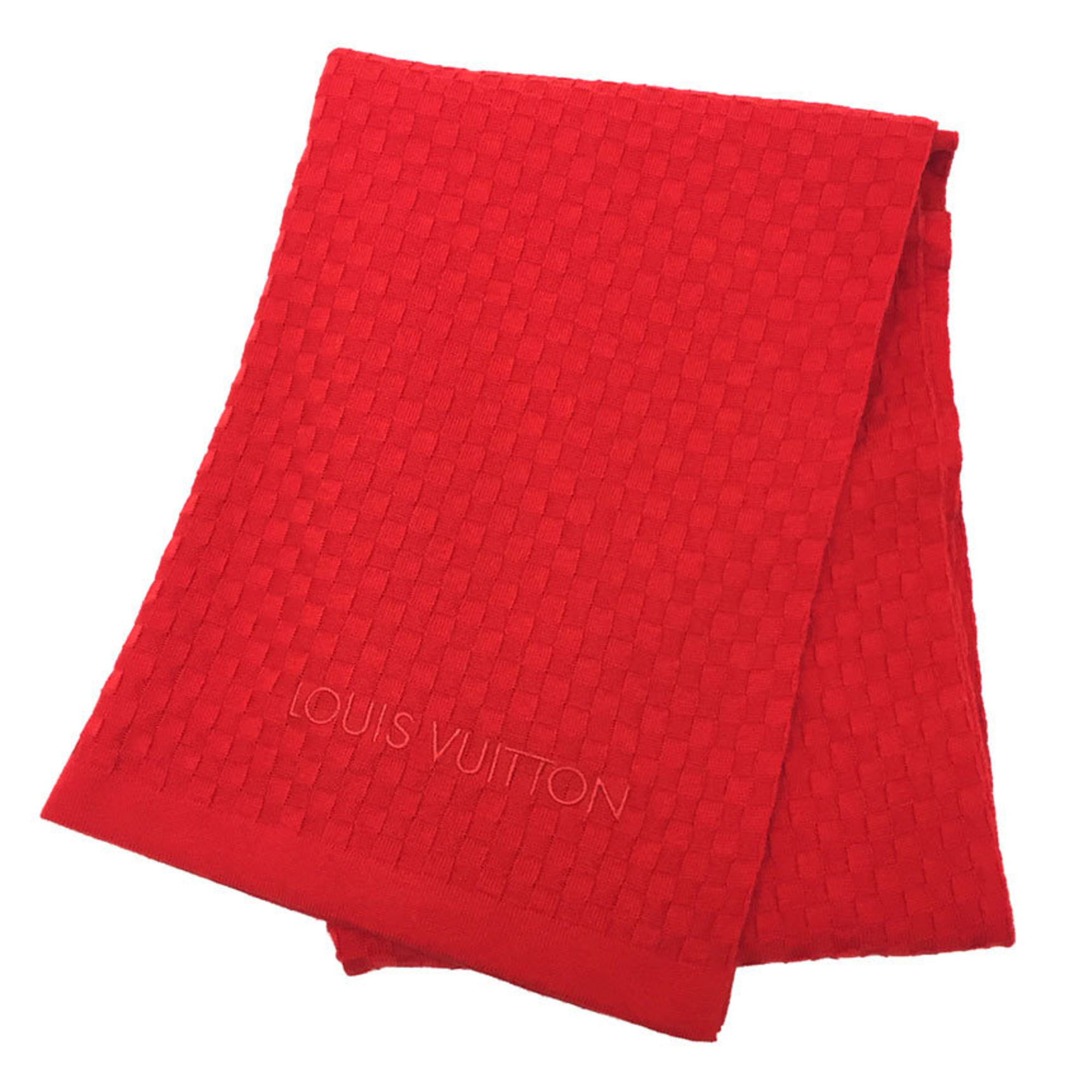 Louis Vuitton Escharp Micro Damier M75131 Red Cotton X Cashmere Stole Aq5288
